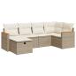 Preview: 6-tlg. Garten-Sofagarnitur mit Kissen Beige Poly Rattan