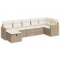 Preview: 7-tlg. Garten-Sofagarnitur mit Kissen Beige Poly Rattan