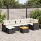 Preview: ARDEBO.de - 8-tlg. Garten-Sofagarnitur mit Kissen Schwarz Poly Rattan