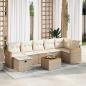 Preview: ARDEBO.de - 8-tlg. Garten-Sofagarnitur mit Kissen Beige Poly Rattan