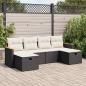 Preview: ARDEBO.de - 6-tlg. Garten-Sofagarnitur mit Kissen Schwarz Poly Rattan