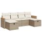Preview: 6-tlg. Garten-Sofagarnitur mit Kissen Beige Poly Rattan