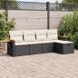 Preview: ARDEBO.de - 5-tlg. Garten-Sofagarnitur mit Kissen Schwarz Poly Rattan