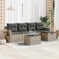 Preview: ARDEBO.de - 6-tlg. Garten-Sofagarnitur mit Kissen Hellgrau Poly Rattan