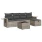Preview: 6-tlg. Garten-Sofagarnitur mit Kissen Hellgrau Poly Rattan