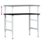 Preview: Werkbank Dunkelbraun 100x60x(71,5-98) cm Massivholz Eiche