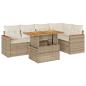 Preview: 5-tlg. Garten-Sofagarnitur mit Kissen Beige Poly Rattan Akazie