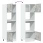 Preview: Mikrowellenumbauschrank Betongrau 60x57x207 cm Holzwerkstoff