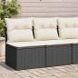 Preview: ARDEBO.de - 4-tlg. Garten-Sofagarnitur mit Kissen Schwarz Poly Rattan