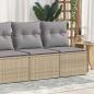 Preview: ARDEBO.de - 4-tlg. Garten-Sofagarnitur mit Kissen Beige Poly Rattan Akazie