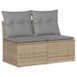 Preview: 4-tlg. Garten-Sofagarnitur mit Kissen Beige Poly Rattan Akazie