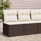 Preview: ARDEBO.de - 4-tlg. Garten-Sofagarnitur mit Kissen Braun Poly Rattan Akazie