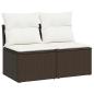 Preview: 4-tlg. Garten-Sofagarnitur mit Kissen Braun Poly Rattan Akazie