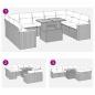 Preview: 10-tlg. Garten-Sofagarnitur mit Kissen Schwarz Poly Rattan