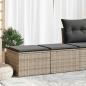 Preview: ARDEBO.de - 2-tlg. Garten-Sofagarnitur mit Kissen Grau Poly Rattan Akazie