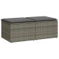 Preview: 2-tlg. Garten-Sofagarnitur mit Kissen Grau Poly Rattan Akazie