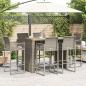 Preview: 7-tlg. Gartenbar-Set ohne Kissen Grau Poly Rattan Akazie