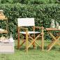 Preview: ARDEBO.de - Regiestuhl Klappbar Creme Massivholz Teak