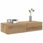 Preview: Wandregal mit Schubladen Artisan-Eiche 80x33x17cm Holzwerkstoff