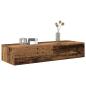 Preview: ARDEBO.de - Wandregal mit Schubladen Altholz-Optik 100x36x19 cm