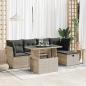 Preview: ARDEBO.de - 6-tlg. Garten-Sofagarnitur mit Kissen Hellgrau Poly Rattan