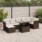Preview: ARDEBO.de - 8-tlg. Garten-Sofagarnitur mit Kissen Braun Poly Rattan