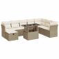 Preview: 9-tlg. Garten-Sofagarnitur mit Kissen Beige Poly Rattan