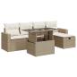 Preview: 6-tlg. Garten-Sofagarnitur mit Kissen Beige Poly Rattan