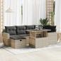 Preview: ARDEBO.de - 7-tlg. Garten-Sofagarnitur mit Kissen Hellgrau Poly Rattan