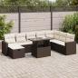 Preview: ARDEBO.de - 9-tlg. Garten-Sofagarnitur mit Kissen Braun Poly Rattan