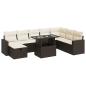 Preview: 9-tlg. Garten-Sofagarnitur mit Kissen Braun Poly Rattan