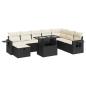 Preview: 9-tlg. Garten-Sofagarnitur mit Kissen Schwarz Poly Rattan