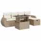 Preview: 6-tlg. Garten-Sofagarnitur mit Kissen Beige Poly Rattan