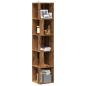 Preview: ARDEBO.de - Eckregal Altholz-Optik 33x33x165 cm Holzwerkstoff