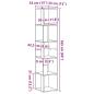 Preview: Eckregal Altholz-Optik 33x33x165 cm Holzwerkstoff