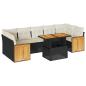 Preview: 8-tlg. Garten-Sofagarnitur mit Kissen Schwarz Poly Rattan