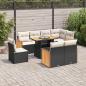 Preview: ARDEBO.de - 9-tlg. Garten-Sofagarnitur mit Kissen Schwarz Poly Rattan