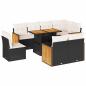 Preview: 9-tlg. Garten-Sofagarnitur mit Kissen Schwarz Poly Rattan
