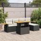 Preview: ARDEBO.de - 7-tlg. Garten-Sofagarnitur mit Kissen Schwarz Poly Rattan