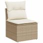 Preview: ARDEBO.de - 7-tlg. Garten-Sofagarnitur mit Kissen Beige Poly Rattan Akazie