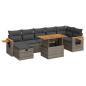 Preview: ARDEBO.de - 5-tlg. Garten-Sofagarnitur mit Kissen Grau Poly Rattan