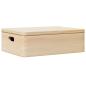 Preview: Holzkiste mit Deckel und Griffen 40x30x13 cm Massivholz Kiefer