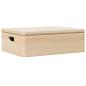 Preview: Holzkiste mit Deckel und Griffen 40x30x13 cm Massivholz Kiefer