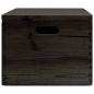 Preview: Holzkiste mit Deckel und Griffen Schwarz 40x30x23 cm Massivholz