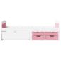 Preview: Tagesbett mit 5 Schubladen ohne Matratze Weiß Rosa 90x200cm