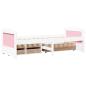 Preview: Tagesbett mit 5 Schubladen ohne Matratze Weiß Rosa 90x200cm