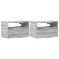 Preview: Wand-Nachttische 2 Stk. Grau Sonoma 45x26x28,5 cm