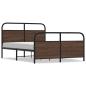 Preview: Metallbett ohne Matratze Braun Eichen-Optik 140x200 cm