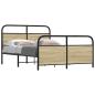 Preview: ARDEBO.de - Metallbett ohne Matratze Sonoma-Eiche 140x190 cm