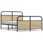 Preview: Metallbett ohne Matratze Sonoma-Eiche 140x190 cm